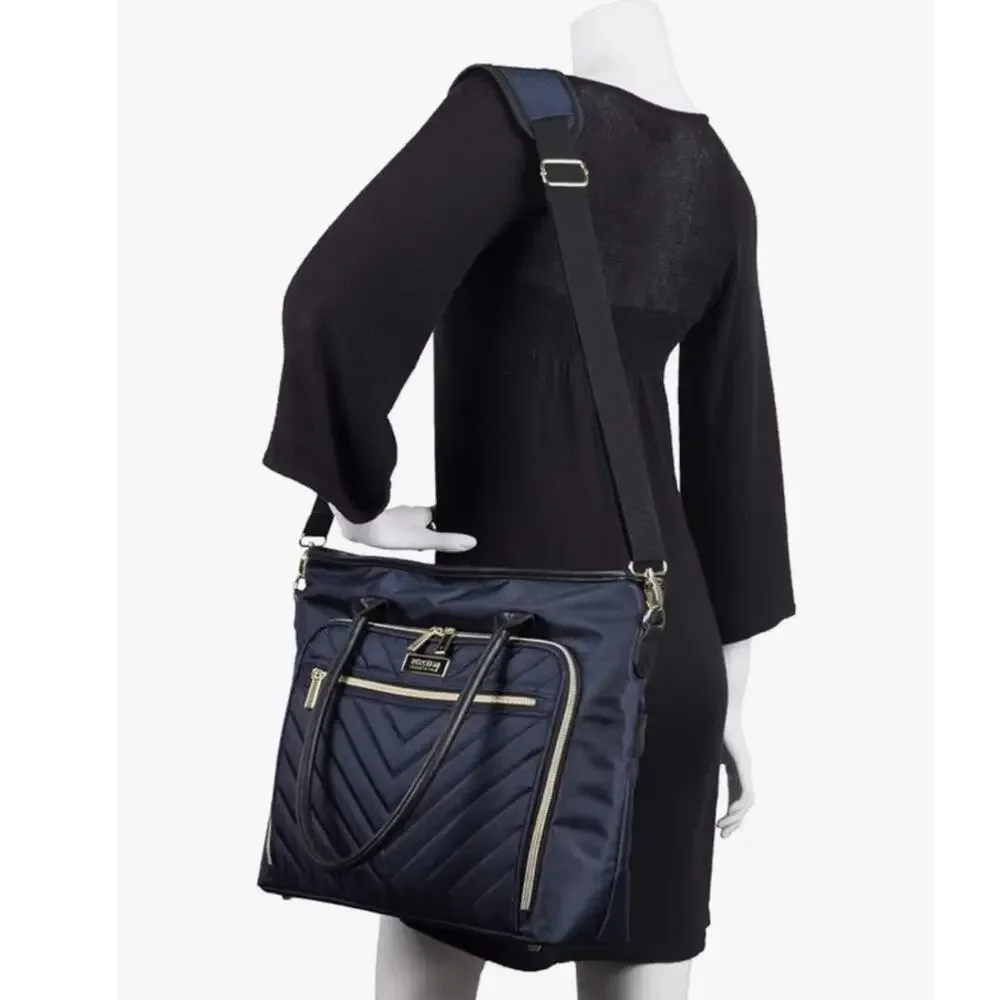 Kenneth Cole Reaction Chelsea Chevron Navy Blue 15